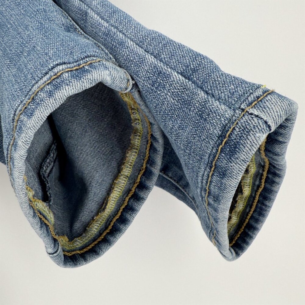Levi's Medium Indigo Zip Fly Straight Skinny Leg Stretch Denim (Elastic Waist) - Picture 4 of 14